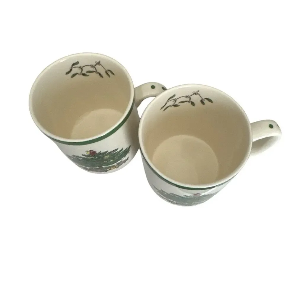 Set of 2 Spode Christmas Tree Mugs Microwave Safe